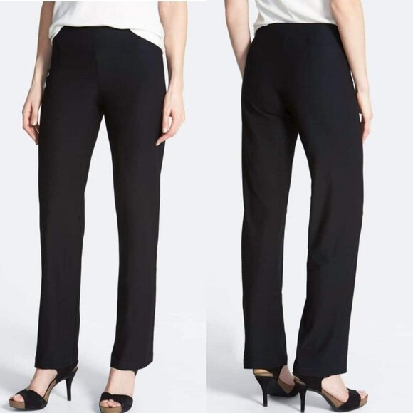 NWT Women's EILEEN FISHER Petite Stretch-Crepe Straight Pull-On Pants | Size PL - Picture 1 of 7